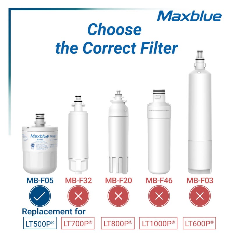 Maxblue 5231JA2002A Refrigerator Water Filter, Replacement for LGÂ® LT500PÂ®, ADQ72910911, GEN11042FR-08, LFX25974ST, ADQ72910901, ADQ72910907, Kenmore 9890, 46-9890, 469890 - Image 2